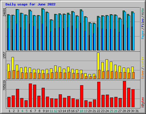 Daily usage for June 2022