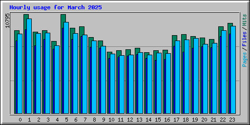 Hourly usage for March 2025